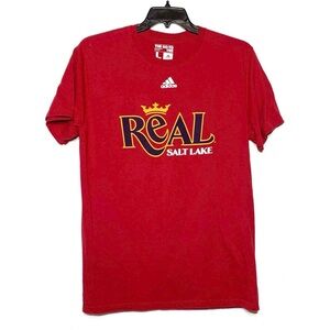 Adidas Real Salt Lake Shirt Men’s Size L Red Purple Yellow MLS Soccer